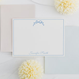 Tarjeta Pequeña Clásico Bow blando azul delgado borde formal