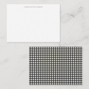 Tarjeta Pequeña Clásico Bridal Shower de Cuadros Gingham Negro Bla