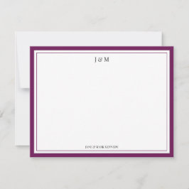 Tarjeta Pequeña Clásico Burgundy Monograma Personalizado para Pare
