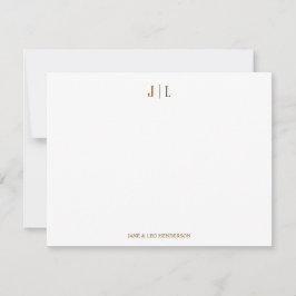 Tarjeta Pequeña Clásico Café Monograma Personalizado Boda de Parej