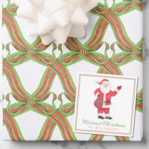 Clásico Claus de Santa regalo Enclosure acuarela
