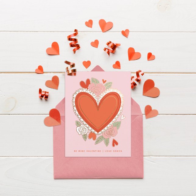 Tarjeta Pequeña Clásico Día de San Valentín de Corazón (Subido por el creador)