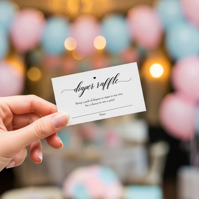 Tarjeta Pequeña Clásico elegante boleto Baby Shower Diaper Raffle (Subido por el creador)