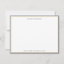 Tarjeta Pequeña Clásico elegante con borde negro y dorado