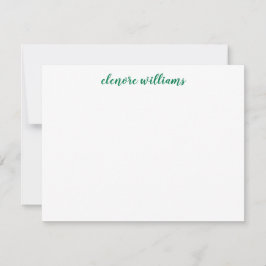 Tarjeta Pequeña Clásico Estilo Verde Moderno y elegante guión Prep