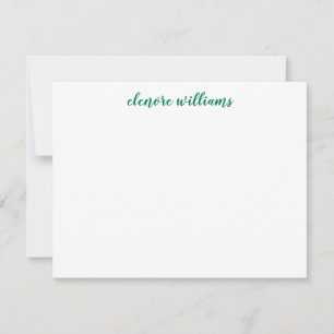 Tarjeta Pequeña Clásico Estilo Verde Moderno y elegante guión Prep