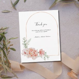 Tarjeta Pequeña Clásico Floral de Melocotón Agradecimiento Formal