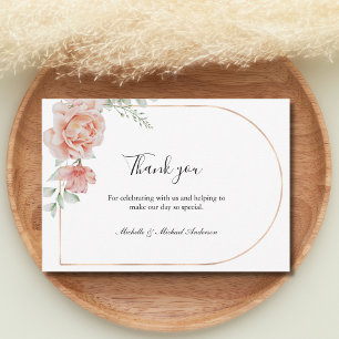 Tarjeta Pequeña Clásico Floral de Melocotón Agradecimiento Formal 