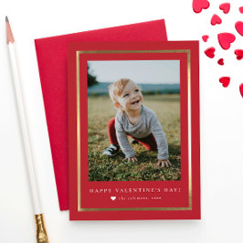 Tarjeta Pequeña Clásico marco de oro foto día de San Valentín
