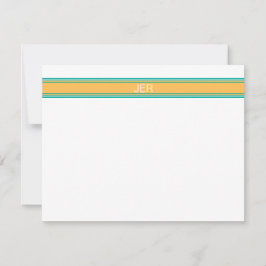 Tarjeta Pequeña Clásico Minimalista Monogramado Simple Amarillo Ve