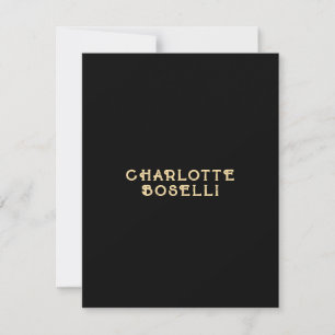 Tarjeta Pequeña Clásico minimalista profesional color negro oro