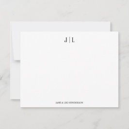 Tarjeta Pequeña Clásico Monograma Personalizado de Pareja Boda