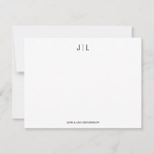 Tarjeta Pequeña Clásico Monograma Personalizado de Pareja Boda