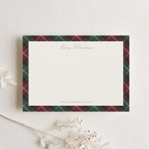 Tarjeta Pequeña Clásico Navidad Familiar a Cuadros