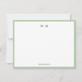 Tarjeta Pequeña Clásico Olivo Monograma Bodas Personalizadas Parej