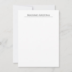 Tarjeta Pequeña Clásico Plano Elegante Negro y Blanco Minimalista