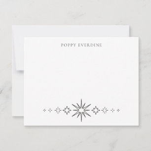 Tarjeta Pequeña Clásico Simple Nombre Moderno Estrellas Nocturnas
