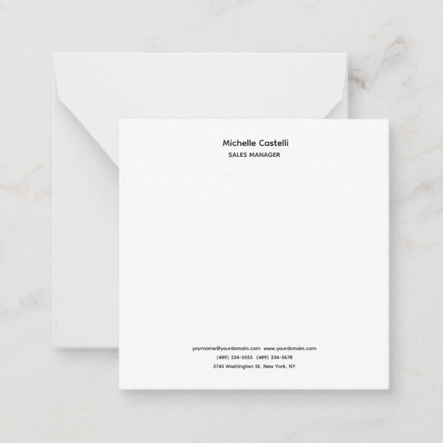 Tarjeta Pequeña Clásico Único Profesional Simple (Anverso)