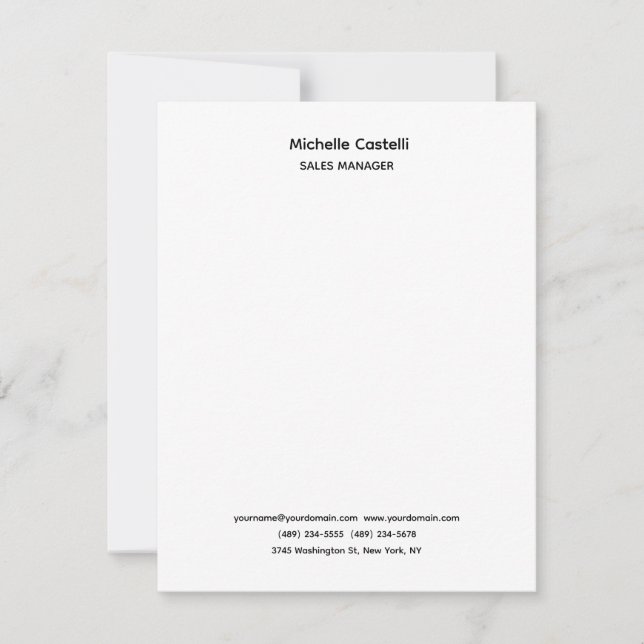 Tarjeta Pequeña Clásico Único Profesional Simple (Anverso)