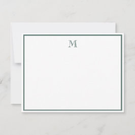Tarjeta Pequeña Clásico Verde Esmeralda Letra Inicial Vintage