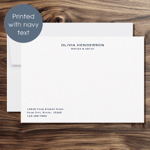Tarjeta Pequeña Clásico y Elegante Azul de Negocios Profesional