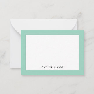 Tarjeta Pequeña Classic Border Sage Green Note Card