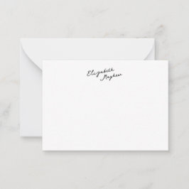 Tarjeta Pequeña Classic Handwritten Name Monogram Flat Note Cards