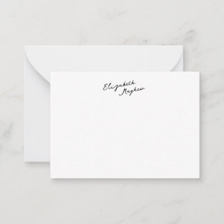 Tarjeta Pequeña Classic Handwritten Name Monogram Flat Note Cards