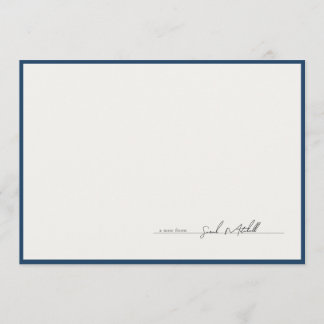 Tarjeta Pequeña Classic Navy Border Personalized Script