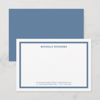 Tarjeta Pequeña Classic Professional Dusty Blue Border Stationery