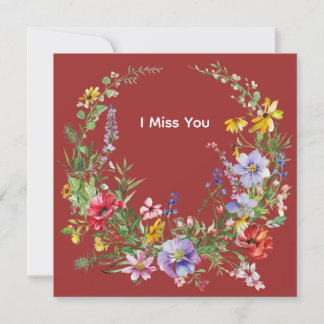 Tarjeta Pequeña Classic Retro Wreath Illustration Note Cards