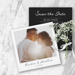 Tarjeta Pequeña Classy Film Photo - Save the Date Wedding Invite