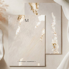 Tarjeta Pequeña Classy Modern Gold Foil Monogram & Name Stationery