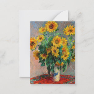 Tarjeta Pequeña Claude Monet - Bouquet de girasoles