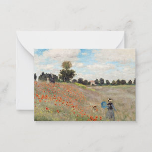 Tarjeta Pequeña Claude Monet - Campo de amapola