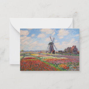 Tarjeta Pequeña Claude Monet - Campo de tulipanes en Holanda