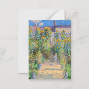 Tarjeta Pequeña Claude Monet - El jardín del artista en Vetheuil