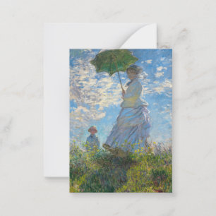 Tarjeta Pequeña Claude Monet - El paseo, mujer con sombrilla