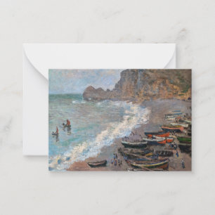 Tarjeta Pequeña Claude Monet - La playa de Etretat