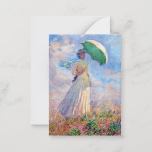 Tarjeta Pequeña Claude Monet - Mujer con Parasol a la derecha