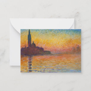 Tarjeta Pequeña Claude Monet - San Giorgio Maggiore en Dusk