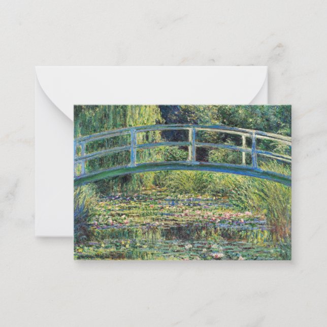 Tarjeta Pequeña Claude Monet - Water Lily Pond y Puente Japanés (Anverso)
