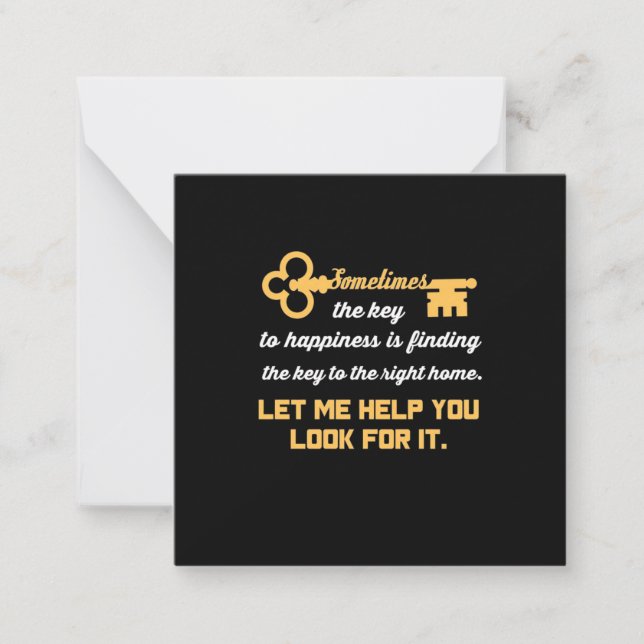 Tarjeta Pequeña Clave Para Su Nueva Casa (Anverso)