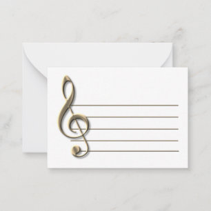 Tarjeta Pequeña Clef Blank Notecard