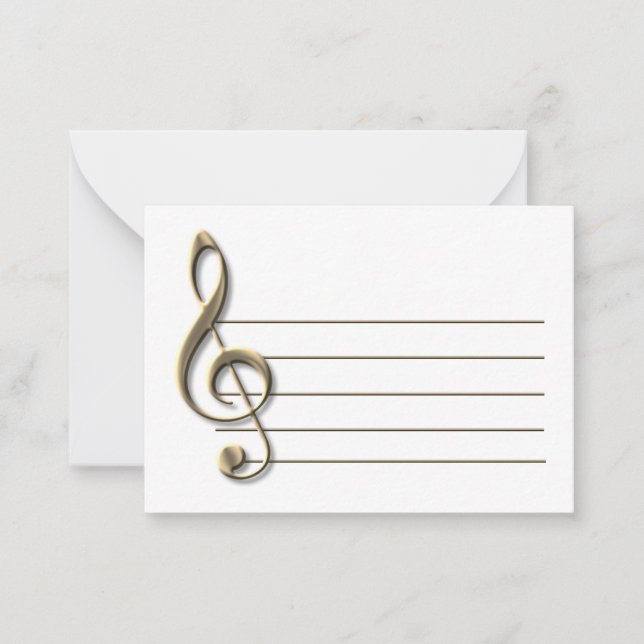 Tarjeta Pequeña Clef Blank Notecard (Anverso)