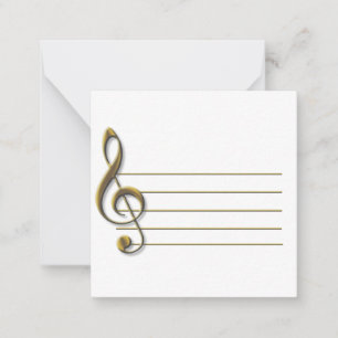 Tarjeta Pequeña Clef Blank Notecard