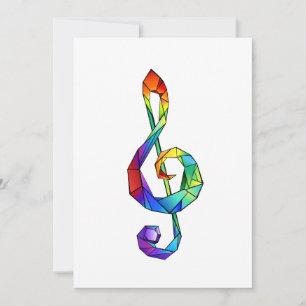 Tarjeta Pequeña Clef de clave musical arcoiris