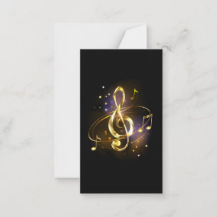Tarjeta Pequeña Clef Musical de Triple Dorado