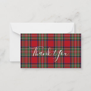 Tarjeta Pequeña Cliente de Plaid Stewart Tartan Gracias
