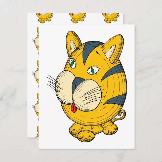 Tarjeta Pequeña Clipart de Cat personalizado (Anverso / Reverso)
